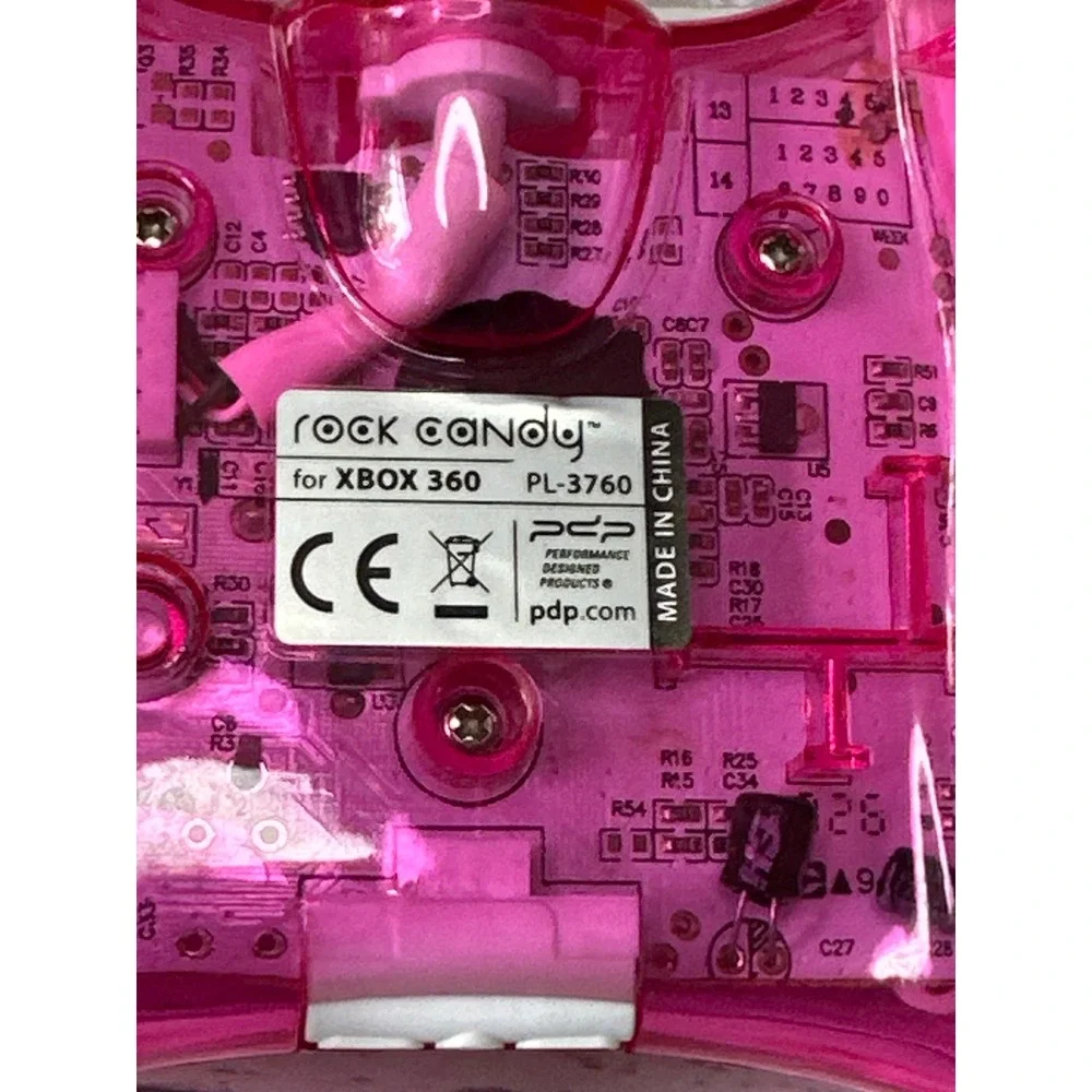 PDP Rock Candy Controller Xbox 360 Pink Translucent Wired Y2K Gamer PL-3760